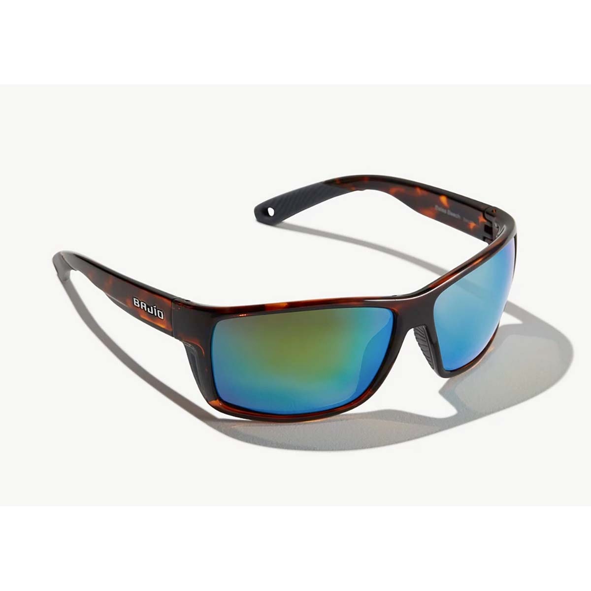 Bajio Bales Beach Sunglasses Polarized in Dark Tortoise Gloss with Green Plastic